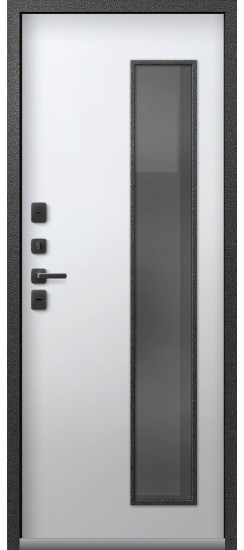 Входная дверь для дома Термо-32 Графит муар + Кашемир белый (960х2050, лев.)