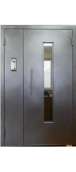 Дверь металлическая утепленная подъездная с остеклением