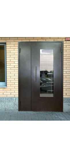 Дверь металлическая утепленная подъездная с остеклением