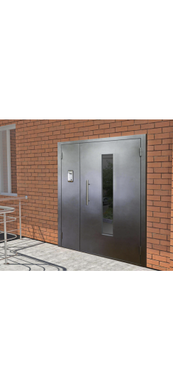 Дверь металлическая утепленная подъездная с остеклением
