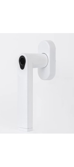 Оконная ручка с отпечатком пальца белого цвета