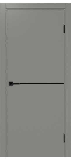 Межкомнатная дверь Неаполь_202 молдинг алюм.чёрн.30  Серый
