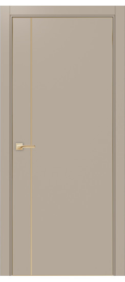 Межкомнатная дверь Неаполь_204 молдинг алюм.золото.30  Мокко