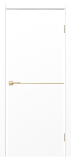 Межкомнатная дверь Неаполь_202 молдинг алюм.золото.30  Белый снежный