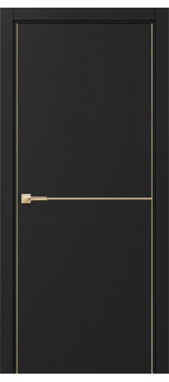 Межкомнатная дверь Неаполь_202 молдинг алюм.золото.30  Антрацит