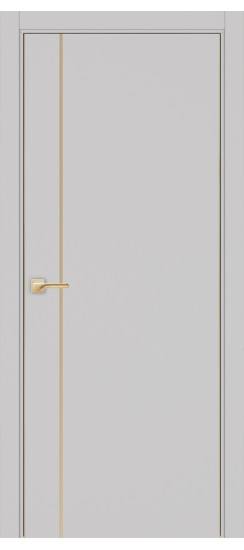 Межкомнатная дверь Неаполь_204 молдинг алюм.золото.30  Пепельный