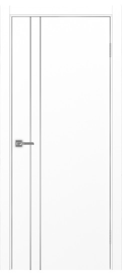 Межкомнатная дверь Неаполь_205 молдинг алюм.хром.30  Белый снежный