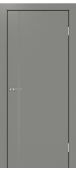 Межкомнатная дверь Неаполь_204 молдинг алюм.хром.30  Серый