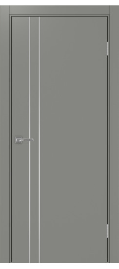 Межкомнатная дверь Неаполь_205 молдинг алюм.хром.30  Серый