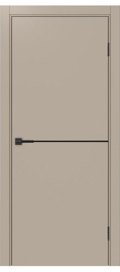 Межкомнатная дверь Неаполь_202 молдинг алюм.чёрн.30  Мокко