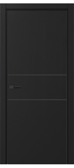 Межкомнатная дверь Неаполь_203 молдинг алюм.чёрн.30  Антрацит
