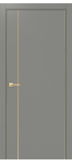 Межкомнатная дверь Неаполь_204 молдинг алюм.золото.30  Серый