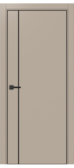 Межкомнатная дверь Неаполь_204 молдинг алюм.чёрн.30  Мокко