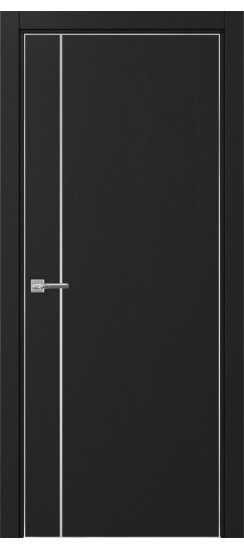 Межкомнатная дверь Неаполь_204 молдинг алюм.хром.30  Антрацит