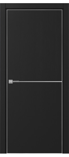 Межкомнатная дверь Неаполь_202 молдинг алюм.хром.30  Антрацит