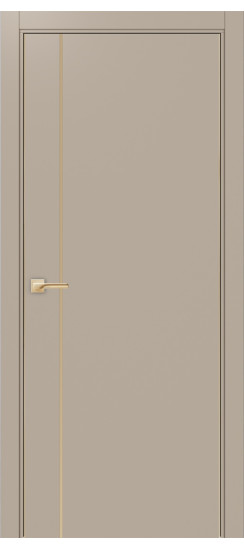 Межкомнатная дверь Неаполь_204 молдинг алюм.золото.30  Мокко