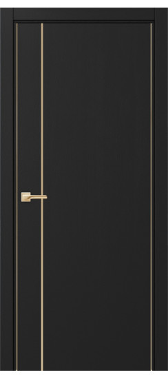 Межкомнатная дверь Неаполь_204 молдинг алюм.золото.30  Антрацит