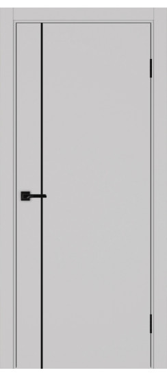 Межкомнатная дверь Неаполь_204 молдинг алюм.чёрн.30  Пепельный