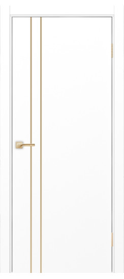 Межкомнатная дверь Неаполь_205 молдинг алюм.золото.30  Белый снежный