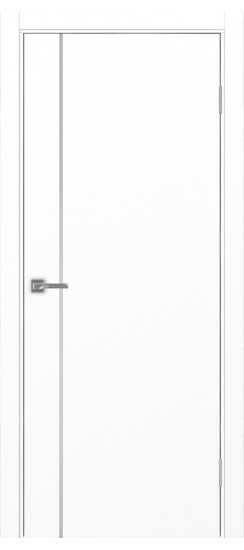 Межкомнатная дверь Неаполь_204 молдинг алюм.хром.30  Белый снежный