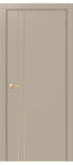 Межкомнатная дверь Неаполь_205 молдинг алюм.золото.30  Мокко