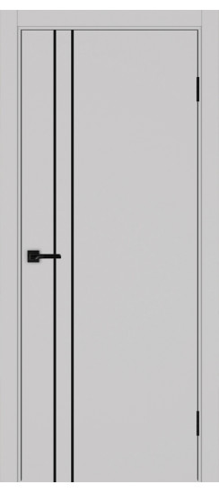 Межкомнатная дверь Неаполь_205 молдинг алюм.чёрн.30  Пепельный