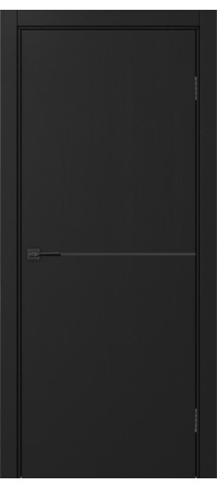 Межкомнатная дверь Неаполь_202 молдинг алюм.чёрн.30  Антрацит