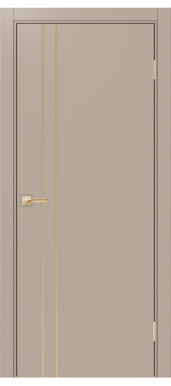 Межкомнатная дверь Неаполь_205 молдинг алюм.золото.30  Мокко