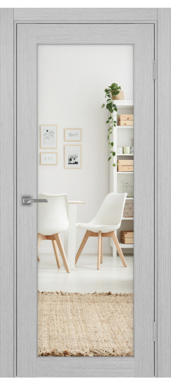 Межкомнатная дверь Парма_401.2.30  Дуб серый FL-Зеркало/Дуб серый Эко-шпон FL