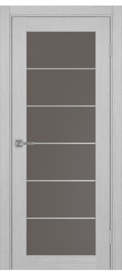 Межкомнатная дверь Парма_401АСС.2 молдинг алюм.хром.30  Дуб серый FL