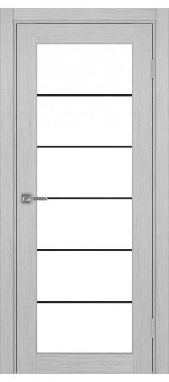 Межкомнатная дверь Парма_401АСС.2 молдинг алюм.чёрн.30  Дуб серый FL