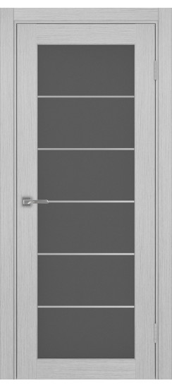 Межкомнатная дверь Парма_401АСС.2 молдинг алюм.хром.30  Дуб серый FL