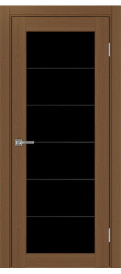 Межкомнатная дверь Парма_401АСС.2 молдинг алюм.чёрн.30  Орех NL