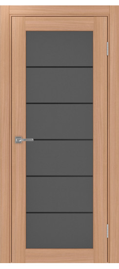 Межкомнатная дверь Парма_401АСС.2 молдинг алюм.чёрн.30  Ясень тёмный