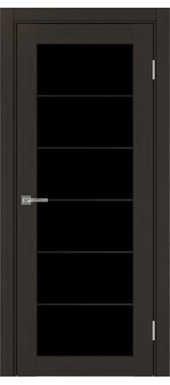 Межкомнатная дверь Парма_401АСС.2 молдинг алюм.чёрн.30  Венге FL