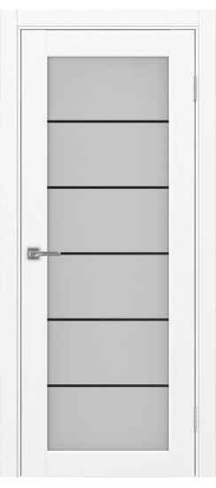 Межкомнатная дверь Парма_401АСС.2 молдинг алюм.чёрн.30  Белый снежный