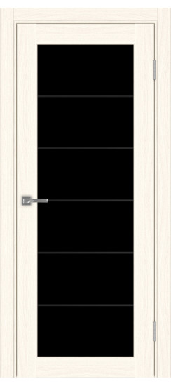 Межкомнатная дверь Парма_401АСС.2 молдинг алюм.чёрн.30  Ясень светлый