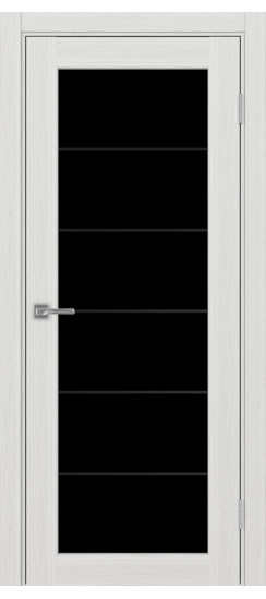 Межкомнатная дверь Парма_401АСС.2 молдинг алюм.чёрн.30  Ясень серебристый