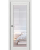 Парма_401АСС.2 молдинг алюм.чёрн. ЭКО-шпон Ясень серебристый