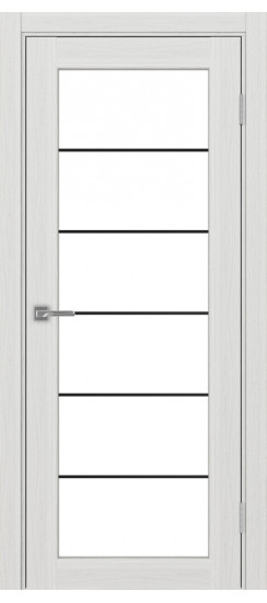 Межкомнатная дверь Парма_401АСС.2 молдинг алюм.чёрн.30  Ясень серебристый