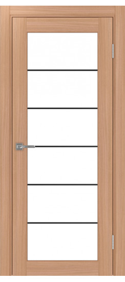 Межкомнатная дверь Парма_401АСС.2 молдинг алюм.чёрн.30  Ясень тёмный