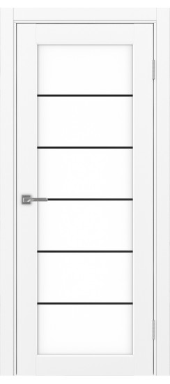 Межкомнатная дверь Парма_401АСС.2 молдинг алюм.чёрн.30  Белый снежный