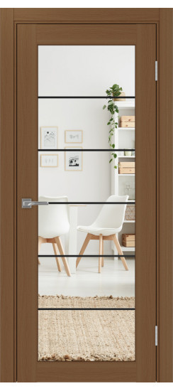 Межкомнатная дверь Парма_401АСС.2 молдинг алюм.чёрн.30  Орех NL