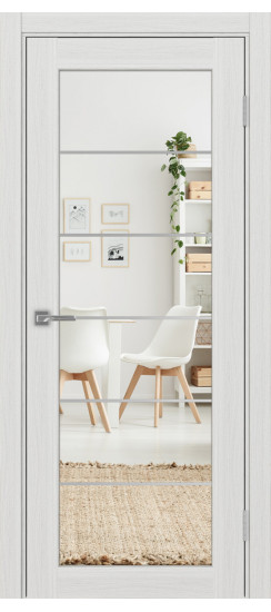 Межкомнатная дверь Парма_401АСС.2 молдинг алюм.хром.30  Ясень серебристый