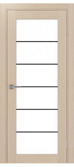 Межкомнатная дверь Парма_401АСС.2 молдинг алюм.чёрн.30  Дуб беленый FL