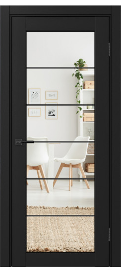 Межкомнатная дверь Парма_401АСС.2 молдинг алюм.чёрн.30  Антрацит