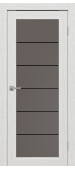 Межкомнатная дверь Парма_401АСС.2 молдинг алюм.чёрн.30  Ясень серебристый