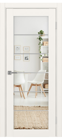 Межкомнатная дверь Парма_401АСС.2 молдинг алюм.хром.30  Бежевый