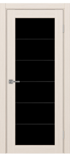 Межкомнатная дверь Парма_401АСС.2 молдинг алюм.чёрн.30  Ясень перламутровый