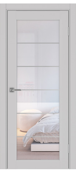 Межкомнатная дверь Парма_401АСС.2 молдинг алюм.хром.30  Пепельный